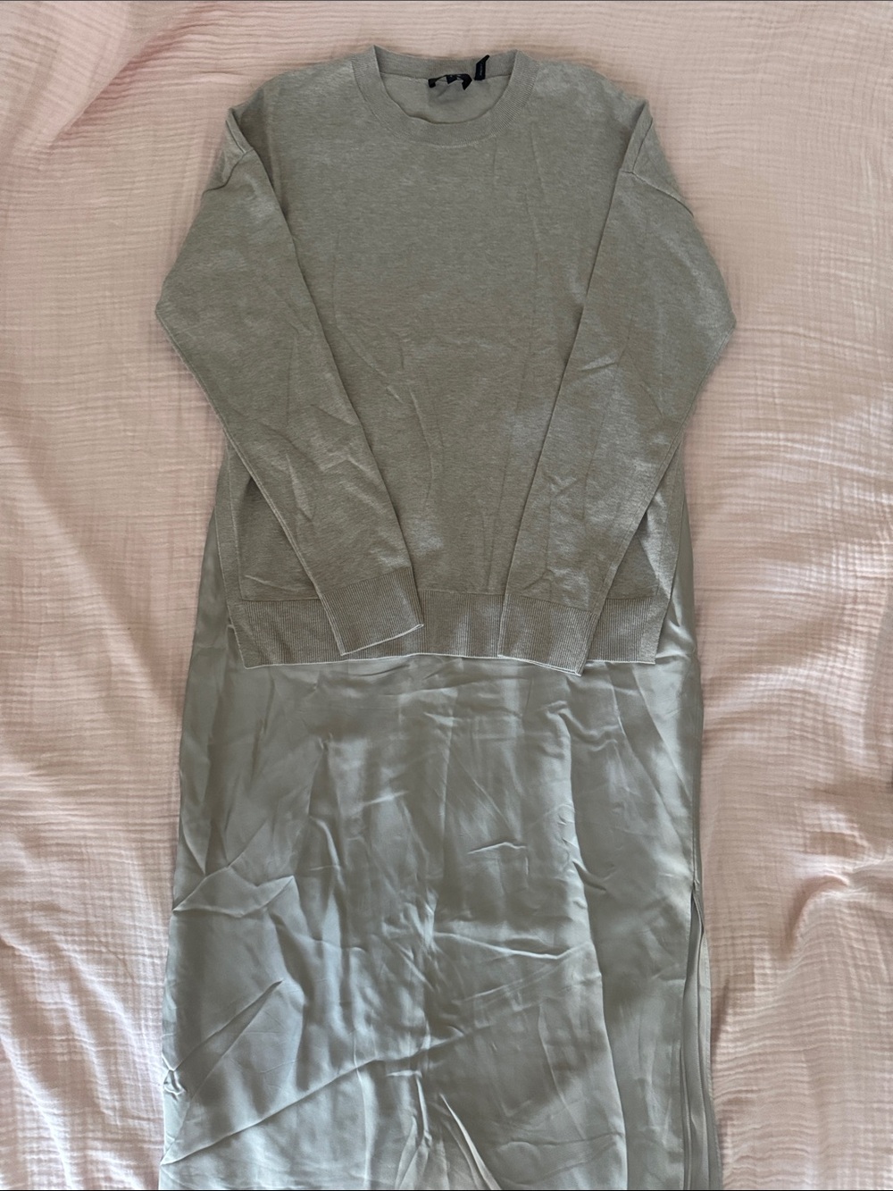Theory Knit & Satin Maxi Dress